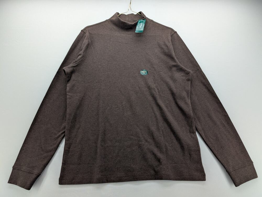 NWT L.L.Bean Women's Interlock Mock-Turtleneck in Deepest Brown Heather sz Large